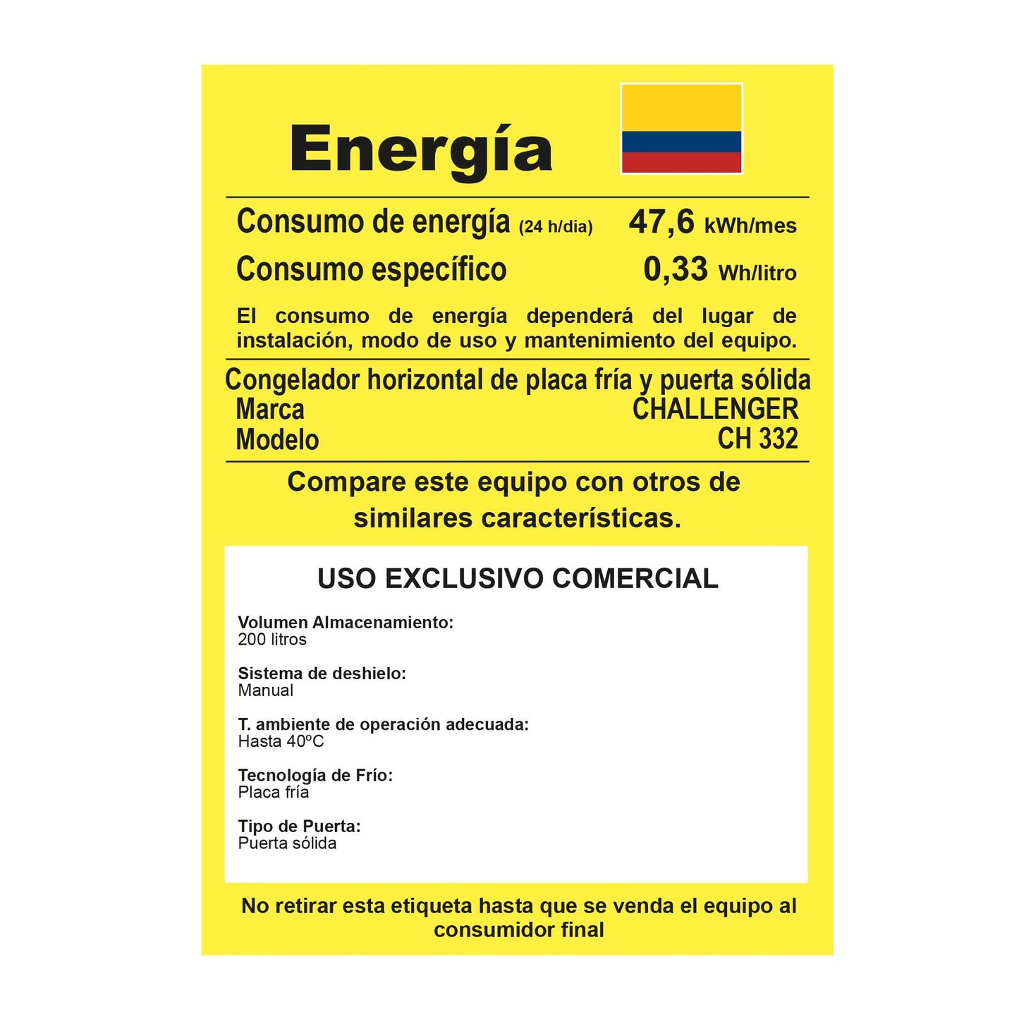 Congelador 230 litros CH332