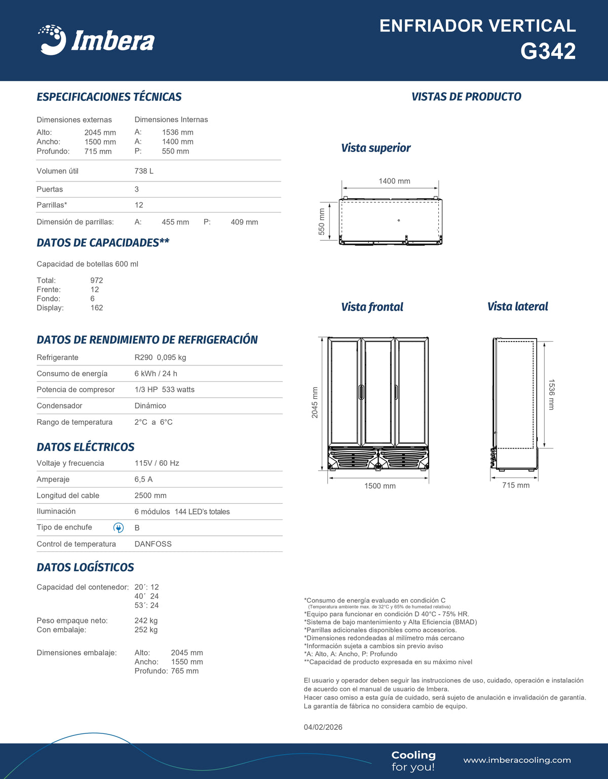 Refrigerador 738 litros G342