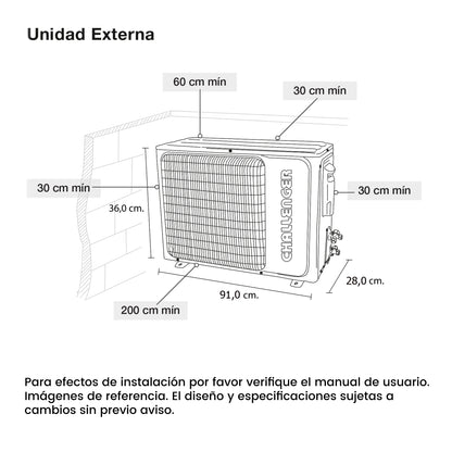 Aire Acondicionado inverter 12000 BTU 220V - CA 12KBL2 INV-2