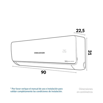 Aire Acondicionado Inverter 18000 BTU 220V - CA 18KBL2 INV-2A