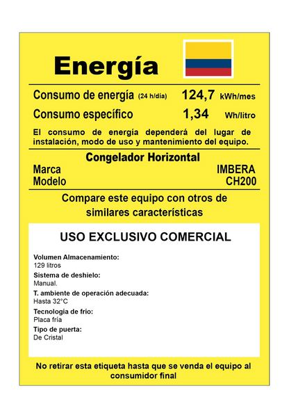 Congelador 129 litros CH200