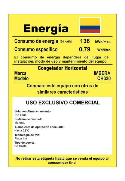 Congelador 243 litros CH320