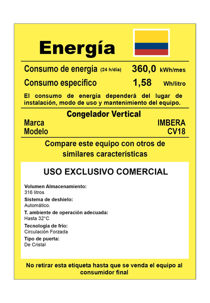 Congelador 316 litros CV18