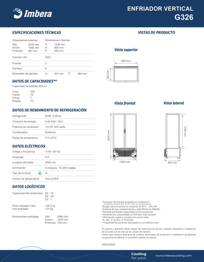 Refrigerador 520 litros G326