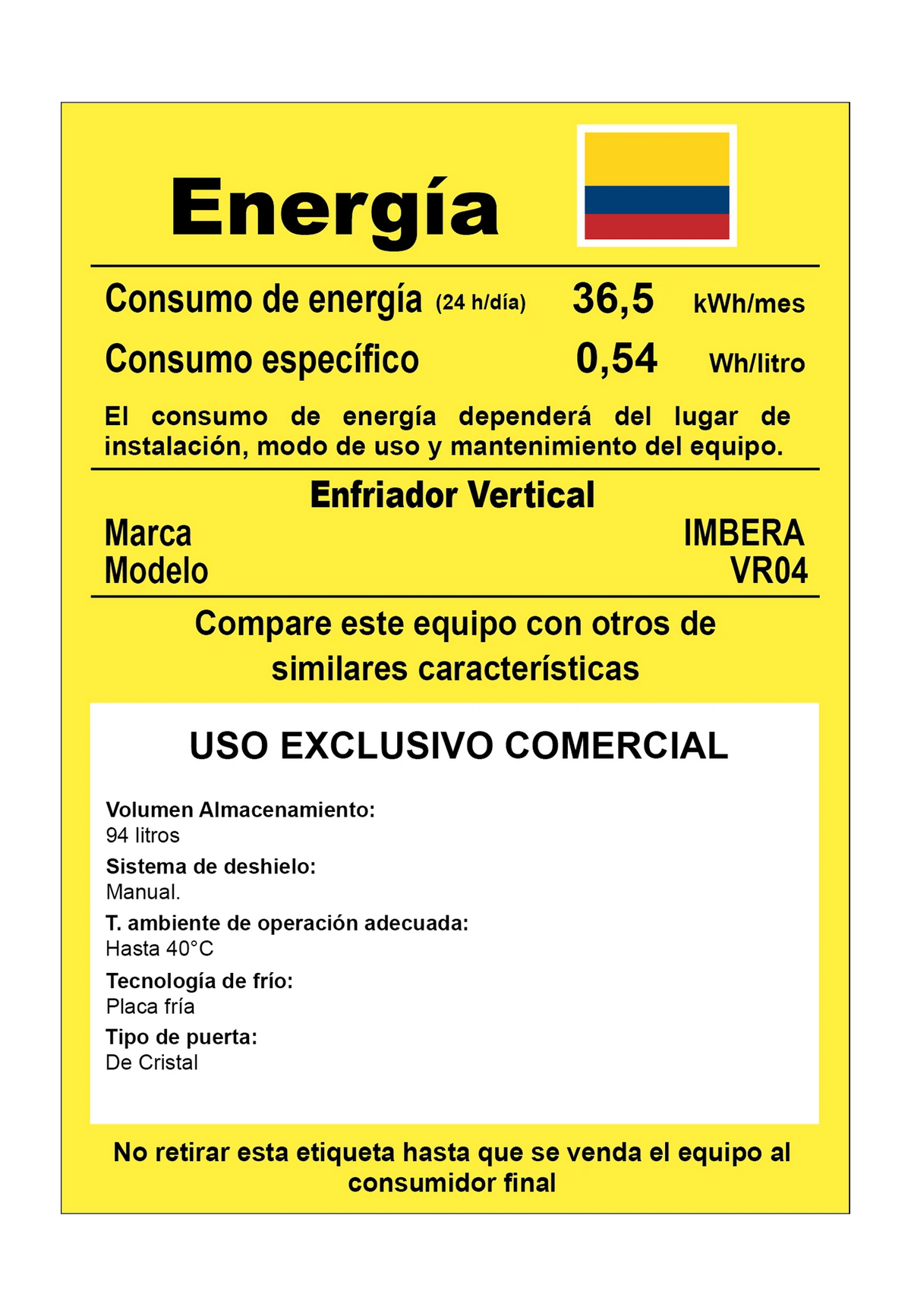 Refrigerador 94 litros VR04